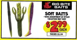 Ollie's BIG BITE BAITS SOFT BAITS offer
