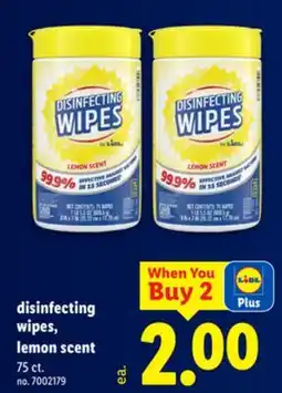 Lidl disinfecting wipes, lemon scent offer