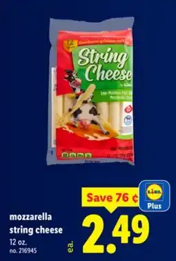 Lidl mozzarella string cheese offer