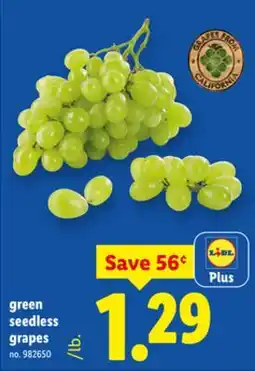 Lidl green seedless grapes offer