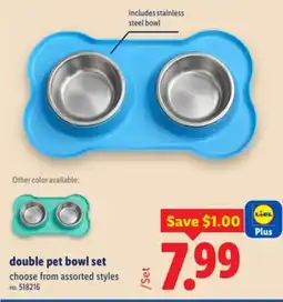 Lidl double pet bowl set offer