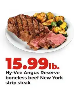 Hy-Vee Hy-Vee Angus Reserve boneless beef New York strip steak offer