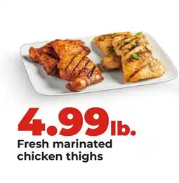 Hy-Vee Fresh marinated chicken thighs offer