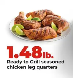 Hy-Vee Ready to Grill seasoned chicken leg quarters offer