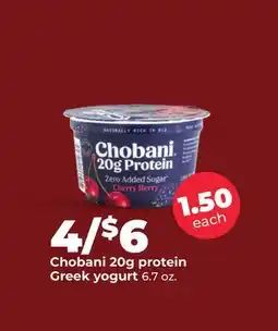 Hy-Vee Chobani 20g protein Greek yogurt offer