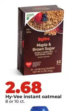Hy-Vee Hy-Vee instant oatmeal offer