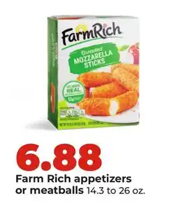 Hy-Vee Farm Rich appetizers or meatballs offer