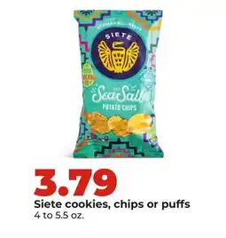 Hy-Vee Siete cookies, chips or puffs offer