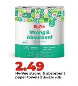 Hy-Vee Hy-Vee strong & absorbent paper towels 2 double rolls offer