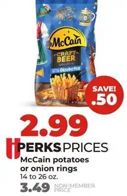 Hy-Vee McCain potatoes or onion rings offer