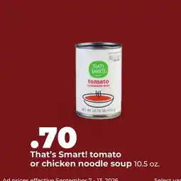 Hy-Vee That's Smart! tomato or chicken noodle soup offer