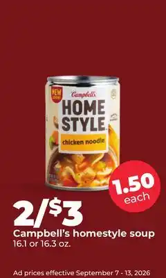 Hy-Vee Campbell's homestyle soup offer