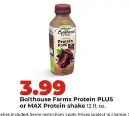 Hy-Vee Bolthouse Farms Protein PLUS or MAX Protein shake offer