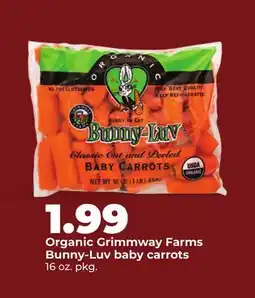 Hy-Vee Organic Grimmway Farms Bunny-Luv baby carrots offer