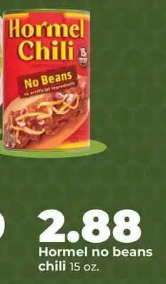 Hy-Vee Hormel no beans chili offer