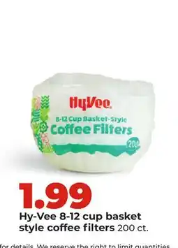 Hy-Vee Hy-Vee 8-12 cup basket style coffee filters offer