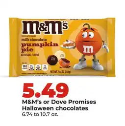 Hy-Vee M&M'S or Dove Promises Halloween chocolates offer