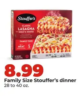 Hy-Vee Family Size Stouffer's dinner offer