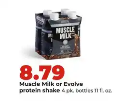 Hy-Vee Muscle Milk or Evolve protein shake offer