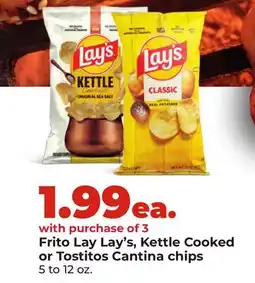 Hy-Vee Frito Lay Lay's, Kettle Cooked or Tostitos Cantina chips offer