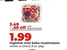 Hy-Vee Highline mini bella mushrooms offer