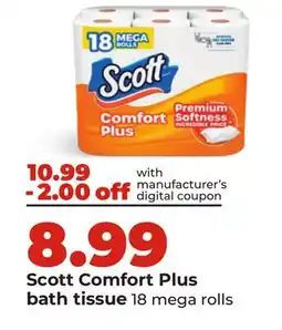 Hy-Vee Scott Comfort Plus bath tissue offer