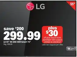 Meijer LG 55 4K UHD HDR Smart TV offer