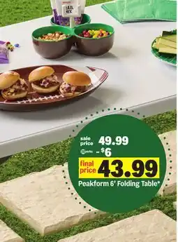 Meijer Peakform 6' Folding Table offer