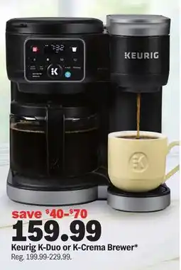 Meijer Keurig K-Duo or K-Crema Brewer offer