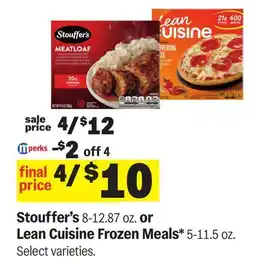 Meijer Stouffer's 8-12.87 oz. or Lean Cuisine Frozen Meals* 5-11.5 oz offer