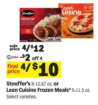 Meijer Stouffer's 8-12.87 oz. or Lean Cuisine Frozen Meals* 5-11.5 oz offer