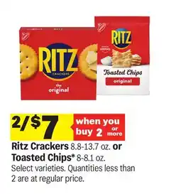 Meijer Ritz Crackers 8.8-13.7 oz. or Toasted Chips* 8-8.1 oz offer