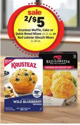 Meijer Krusteaz Muffin, Cake or Quick Bread Mixes 15-21 oz. or Red Lobster Biscuit Mixes 11.36 oz offer