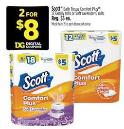 Dollar General Scott Bath Tissue Comfort Plus offer