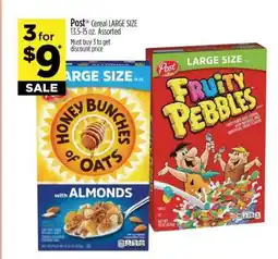 Dollar General Post Cereal LARGE SIZE offer