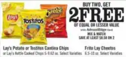 Price Chopper Lay's Potato or Tostitos Cantina Chips or Lay's Kettle Cooked Chips offer