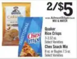 Price Chopper Quaker Rice Crisps Chex Snack Mix offer