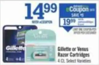 Price Chopper Gillette or Venus Razor Cartridges offer
