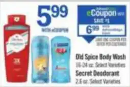 Price Chopper Old Spice Body Wash Secret Deodorant offer