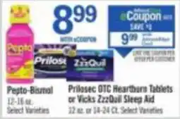 Price Chopper Pepto-Bismol or Prilosec OTC Heartburn Tablets or Vicks ZzzQuil Sleep Aid offer