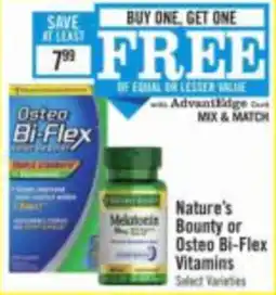 Price Chopper Nature's Bounty or Osteo Bi-Flex Vitamins offer