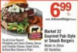 Price Chopper Market 32 Gourmet Pub-Style or Smash Burgers offer