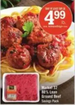 Price Chopper Market 32 80% Lean Ground Beef Savings Pack offer