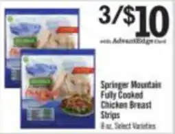 Price Chopper Springer Mountain Fully Cooked Chicken Breast Strips offer