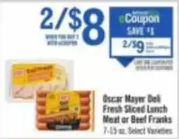 Price Chopper Oscar Mayer Deli Fresh Sliced Lunch Meat or Beef Franks offer