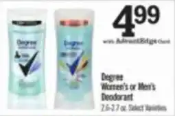 Price Chopper Degree Women's or Men's Deodorant offer