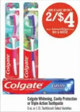 Price Chopper Colgate whitening, cavity protection or triple action toothpaste offer