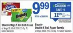 Price Chopper Bounty Double 6 Roll Paper Towels offer