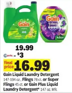 Meijer Gain liquid laundry detergent offer