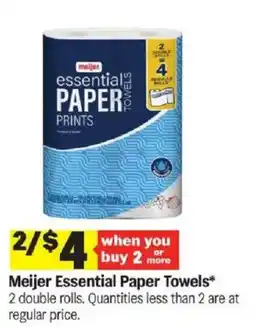 Meijer Meijer Essential Paper Towels offer